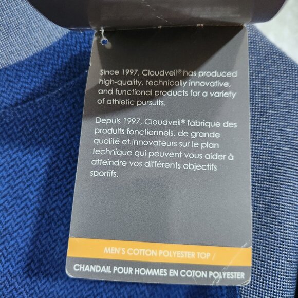 Cloudveil Shirt Men's XXL Blue Long Sleeve Raglan Pullover Chevron Pattern - Picture 5 of 9